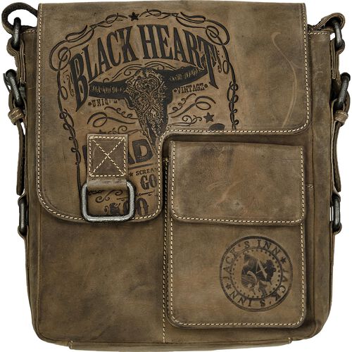 Leisure Bags Jack's Inn 54 leather messenger bag M "Black Bad Ass" black vintage