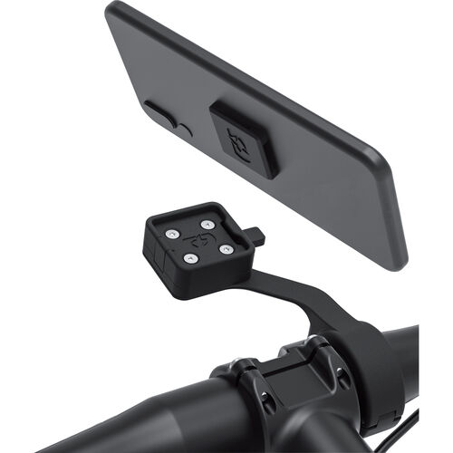 Support de smartphone & de navigateur pour moto Oxford CliqR OX841 support de guidon pour smartphone avec entretois Gris