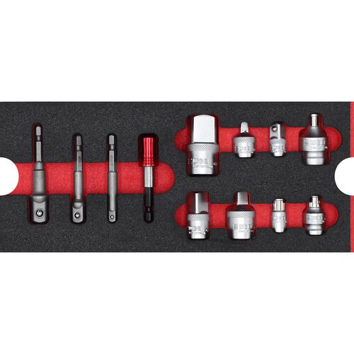 Hexagon Keys, Torx & Inch Tools WGB MES red Adapter set 12-piece Beige