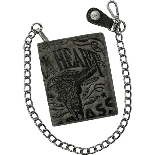 Motorcycle Wallets Jack's Inn 54 Wallet high with chain "Black Way" vintage black White
