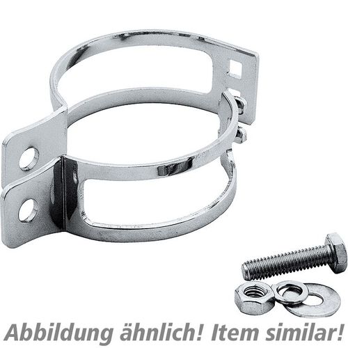 Electrics Others Paaschburg & Wunderlich pair of indicator clamps, chrome 2-part for 39-42mm Ø Black