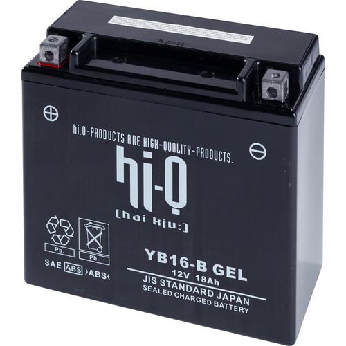 Motorradbatterien Hi-Q Batterie AGM Gel geschlossen HB16-B, 12V,  (YB16-B) Neutral
