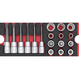 XZN Steckschlüsselsatz 1/2" rot 18-teilig