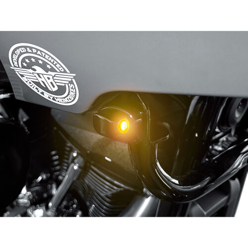 Motorcycle LED Indicators HeinzBikes LED alloy indicator pair Nano ST black White