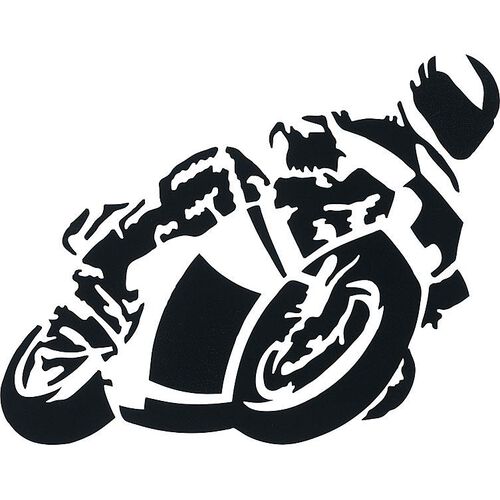 Motorcycle Images POLO Motorcycle rider sticker small black White