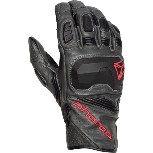 Motorcycle Gloves Tourer Pharao Columbia Breeze Short leather glove Red