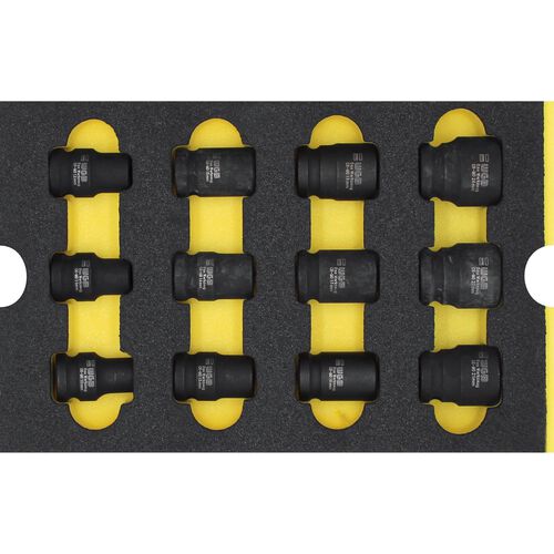 Cliquets, clés dynamométriques & douilles WGB Clé à douille insère 1/2" jaune 12 pièces Vert