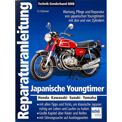 Motorrad Reparaturanleitungen Motorbuch-Verlag Reparaturanleitung Bucheli japanische Youngtimer Schwarz