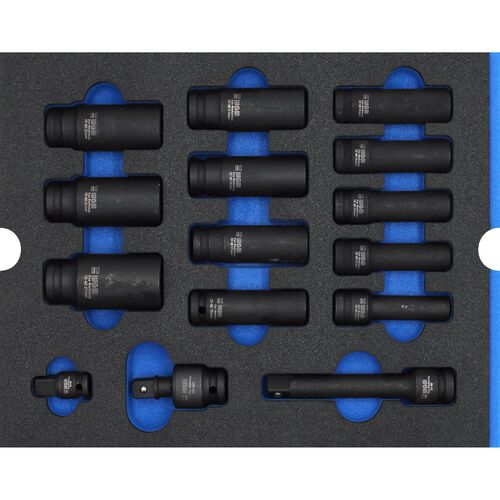Hexagon Keys, Torx & Inch Tools WGB Power socket wrench inserts blue long 1/2 "15-piece Orange