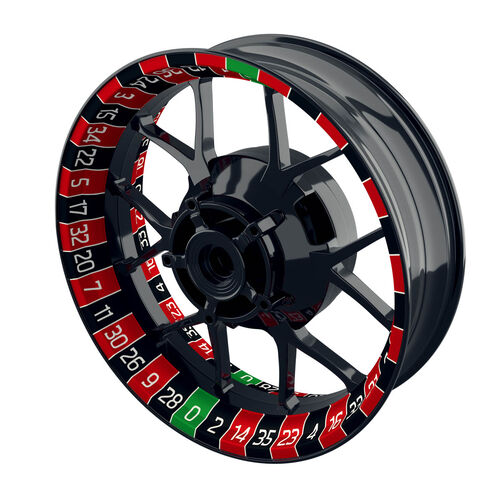 Motorcycle Wheel Rim Stickers One-Wheel Wheel rim stickers Roulette glossy Red