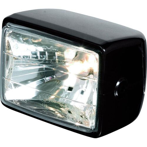 Motorcycle Headlights & Lamp Holders Shin Yo H4 headlight rectangle side mount  black Blue