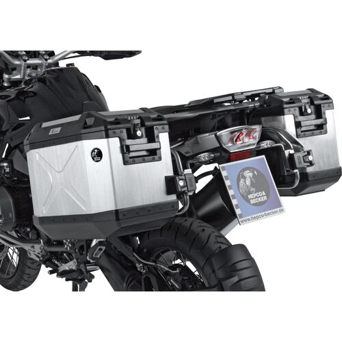 Seitenkoffer Hepco & Becker Xplorer Cutout Kofferset silber für Ducati DesertX Grau