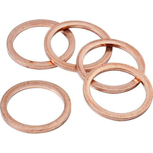 Gaskets Hi-Q Tools copper sealing rings (set of 5) M14  15x18mm Black
