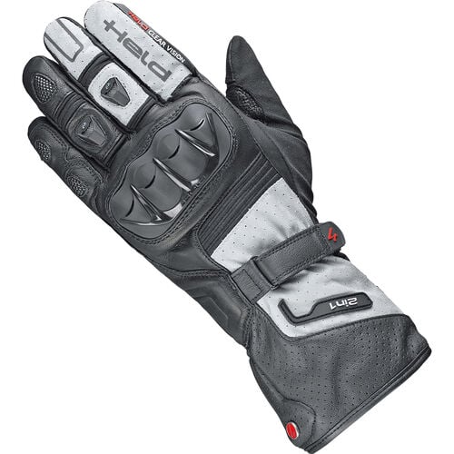 Motorcycle Gloves Held Air'N Dry II leather/textile gloves long Grey