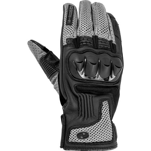 Motorcycle Gloves Tourer Held Dune leather/textile glove short Grey