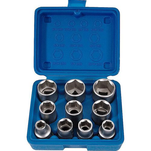 Motorbike Tool Cases & Tool Ranges BGS Socket wrench insert set, 12.5mm (1/2 "), 10 pieces Neutral