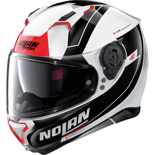 Nolan N87 Full Face Helmet Skilled n-com White/Black/Red #98