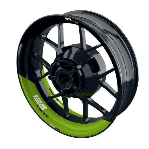 Autocollant de bord de jante de moto One-Wheel Wheel rim stickers 125 Racing split half-half green glossy Vert