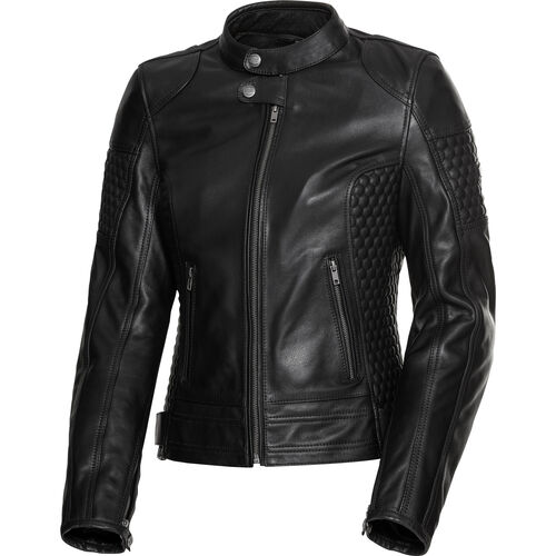 Vestes de moto en cuir Spirit Motors Retro-Style veste en cuir femme 1.0 Noir