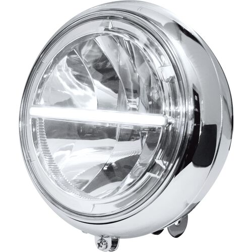 Motorcycle Headlights & Lamp Holders Highsider Voyage LED headlight 205 mm below chrome White