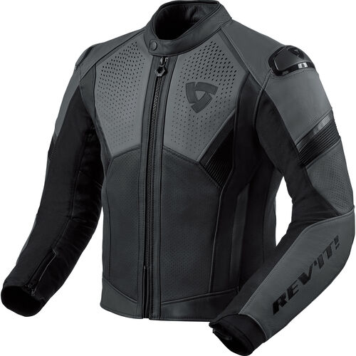 Motorcycle Leather Jackets REV'IT! Matador leather combi jacket Grey