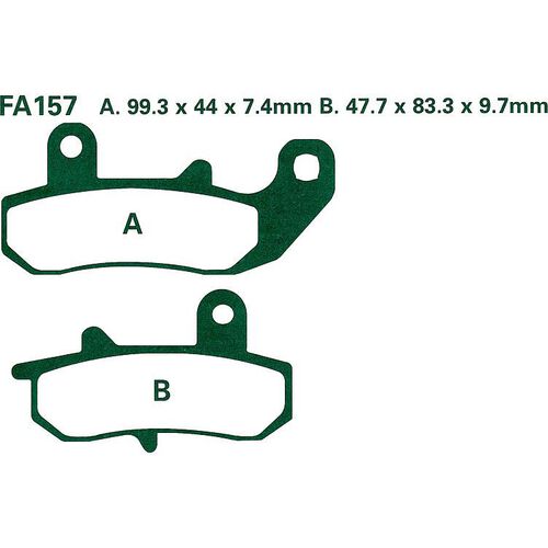 Motorcycle Brake Pads Hi-Q brake pads organic FA157  47,7/99,3x83,3/44x9,7/7,4mm Neutral