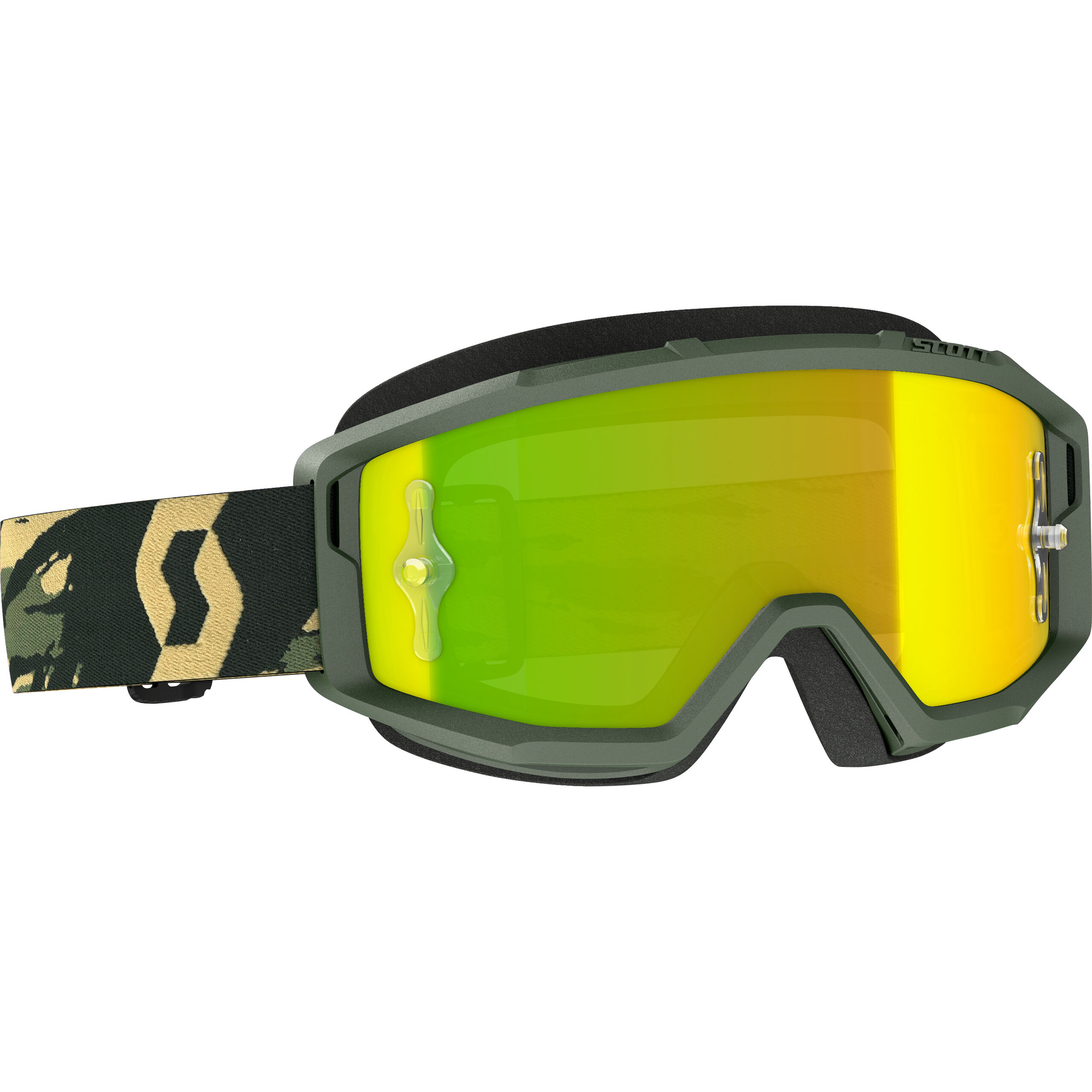 Green/Yellow/Clear/One Size Scott Buzz Pro Adult Off-Road Motorcycle Goggles