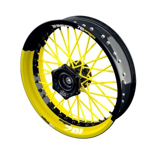 Motorcycle Wheel Rim Stickers One-Wheel Wheel sticker 701 Supermoto Yellow