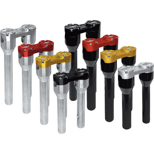Lenker, Lenkerenden, Handprotektoren & Griffe HeinzBikes Clubstyle Straight Risers für 25,4mm/1" 20cm/8" silber/rot