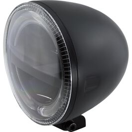 Motorrad Scheinwerfer & Lampenhalter Highsider Circle LED Hauptscheinwerfer 146mm mit TFL unten schwarz Weiß