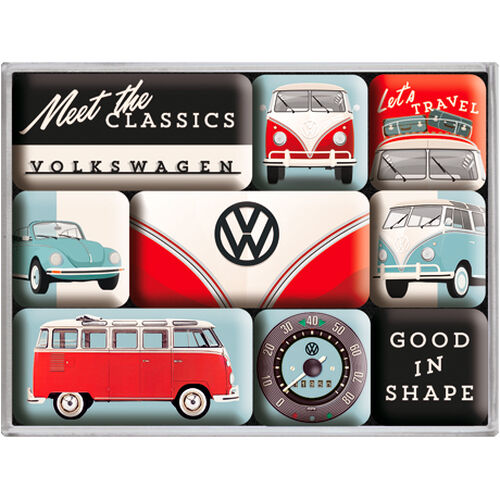 Geschenkideen Nostalgic-Art Magnet-Set "VW - Meet The Classics" Schwarz