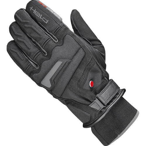 Motorcycle Gloves Tourer Held Satu KTC leather/textile glove short Black