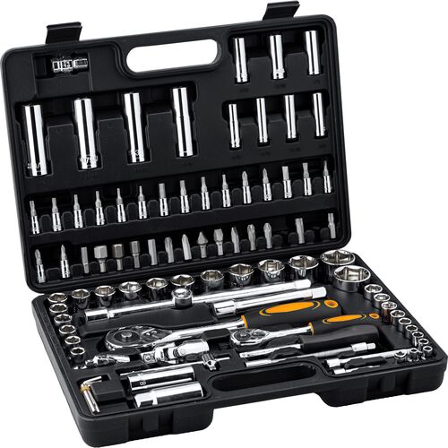 Kits d’outils/assortiments d’outils pour moto Hi-Q Tools "clés à douille soubresaut 94 parts ""pouc""" Noir