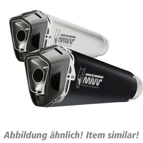 Motorcycle Exhausts & Rear Silencer MIVV Delta Race exhaust 2-1 A.014.KDRX silver for Aprilia RS/Tuon Grey