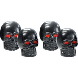 Reifen-Ventilkappen Skull schwarz mit roten Augen 4er Pack