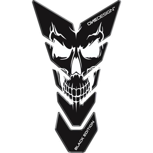 Motorcycle Tankpads, Films & Stickers ONEDESIGN Tankpad CG 225x130mm Skull 5 Flame black/white