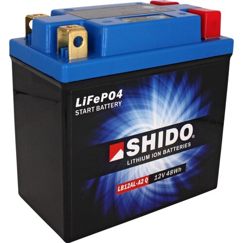 Motorcycle Batteries Shido lithium battery LB12AL-A2 Q (YB10L-A2/YB10L-B2/YB12A-A/YB12A Neutral