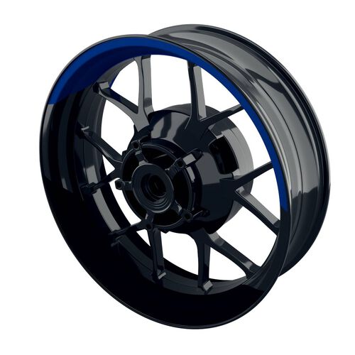 Motorcycle Wheel Rim Stickers One-Wheel Wheel rim stickers split half-half black blue glossy