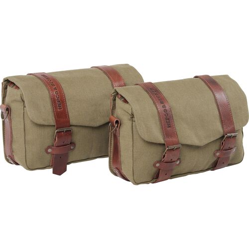 Motorbike Saddlebags Hepco & Becker saddle bag Legacy Canvas for C-Bow pair MM 16 liters green Grey