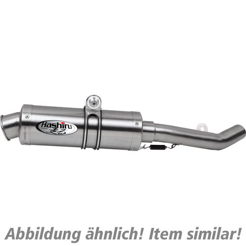 Motorcycle Exhausts & Rear Silencer Hashiru exhaust round 04 1in1 with catalyzer für KTM RC 125 Grey