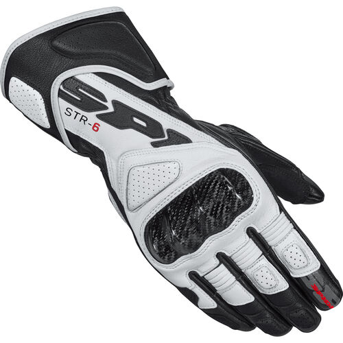 Motorcycle Gloves SPIDI STR-6 Leather gloves long White