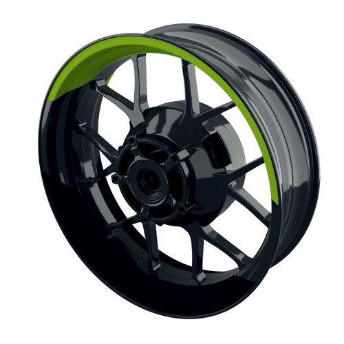 Motorcycle Wheel Rim Stickers One-Wheel Wheel rim stickers half-half split black green glossy