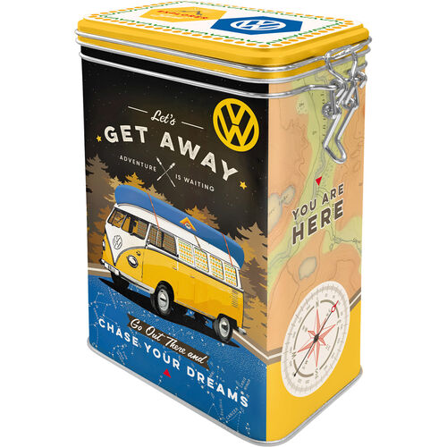 Boîtes de conservation pour moto Nostalgic-Art Pot d'arôme VW Bulli "Let's Get Away" Neutre