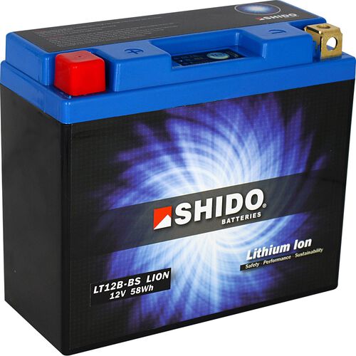Batteries de moto Shido lithium batterie LT12B-BS, 12V, 5Ah (YT12B-BS/GT12B-4) Neutre