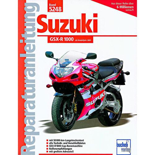 Instructions de réparation pour moto Motorbuch-Verlag manuel de réparation Bucheli allemand 5248 pour GSX-R 1000 Noir