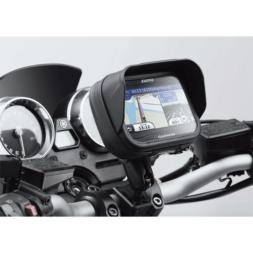 Motorrad Navi Stromversorgung SW-MOTECH PDA-Tasche mit Sonnenschutzblende, Größe S hochkant Schwarz