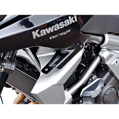 Motorrad Scheinwerfer & Lampenhalter SW-MOTECH Hawk Scheinwerferhaltesatz für Kawa KLE 650 Versys 2010-2014 Schwarz