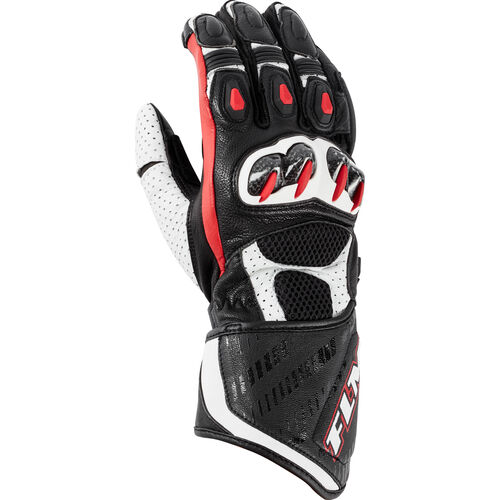 Motorcycle Gloves Sport FLM Suzuka XT Racing Ladies leather glove long white 7,5