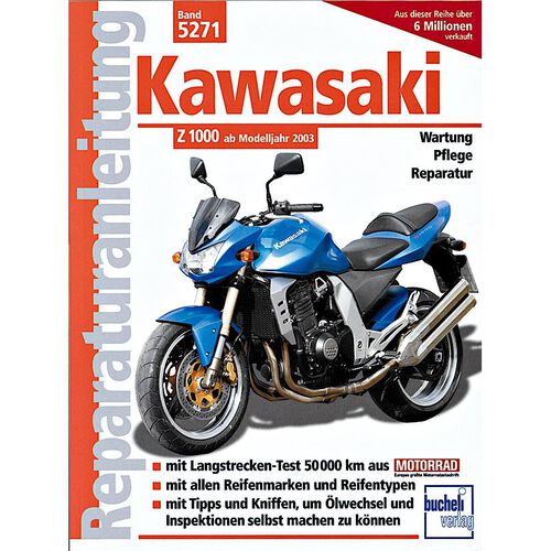 Motorrad Reparaturanleitungen Motorbuch-Verlag Reparaturanleitung Bucheli Kawasaki Z 1000 2003 bis 2006 Schwarz