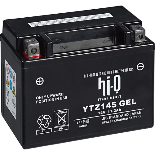 Batteries de moto Hi-Q batterie AGM Gel scellé HTZ14S, 12V, 11,2Ah (YTZ14S) Neutre